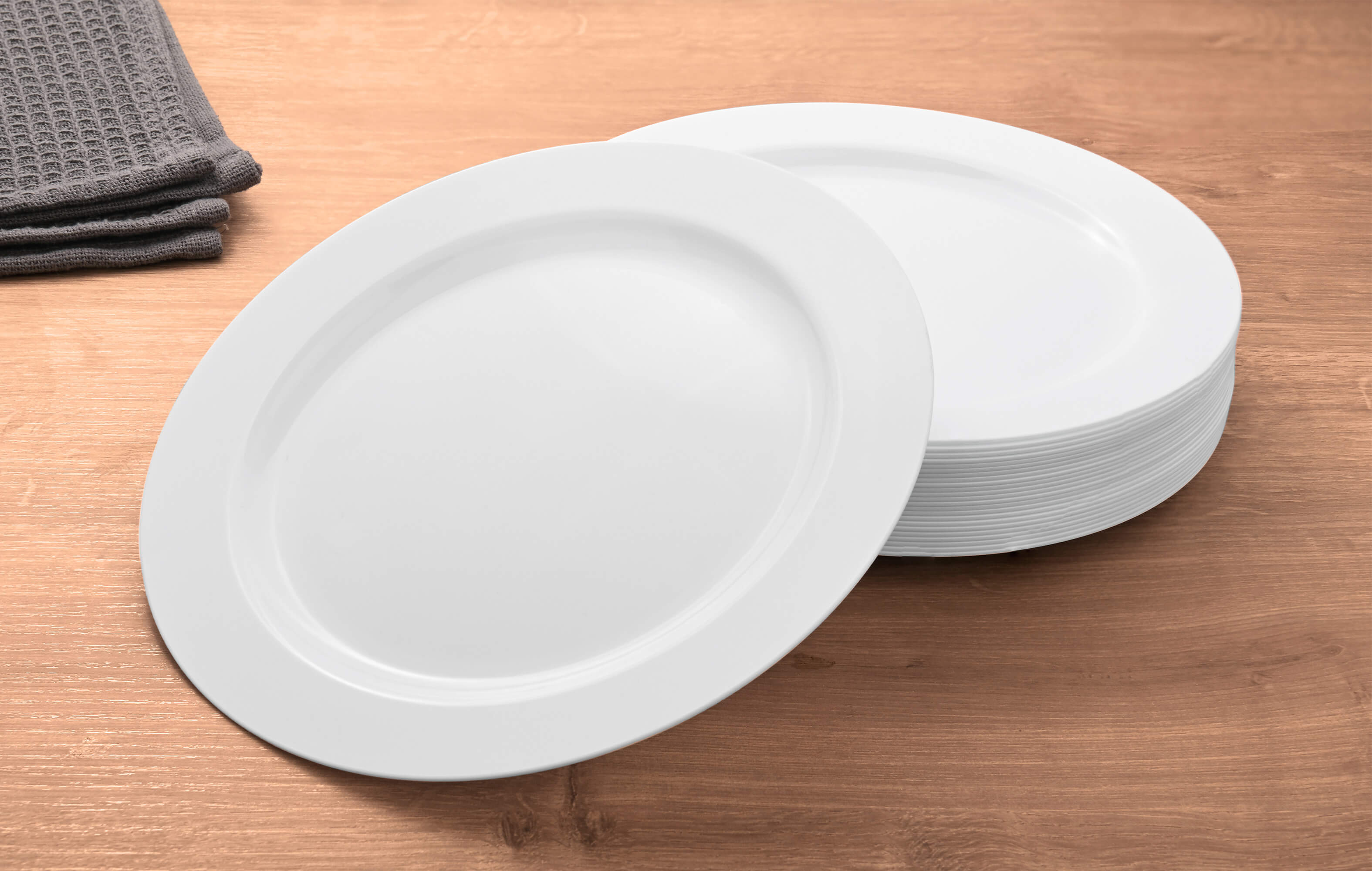 Teller aus Kunststoff, Dessertteller, Salatteller, Ø 19 cm, 25 Stück, Mehrweg