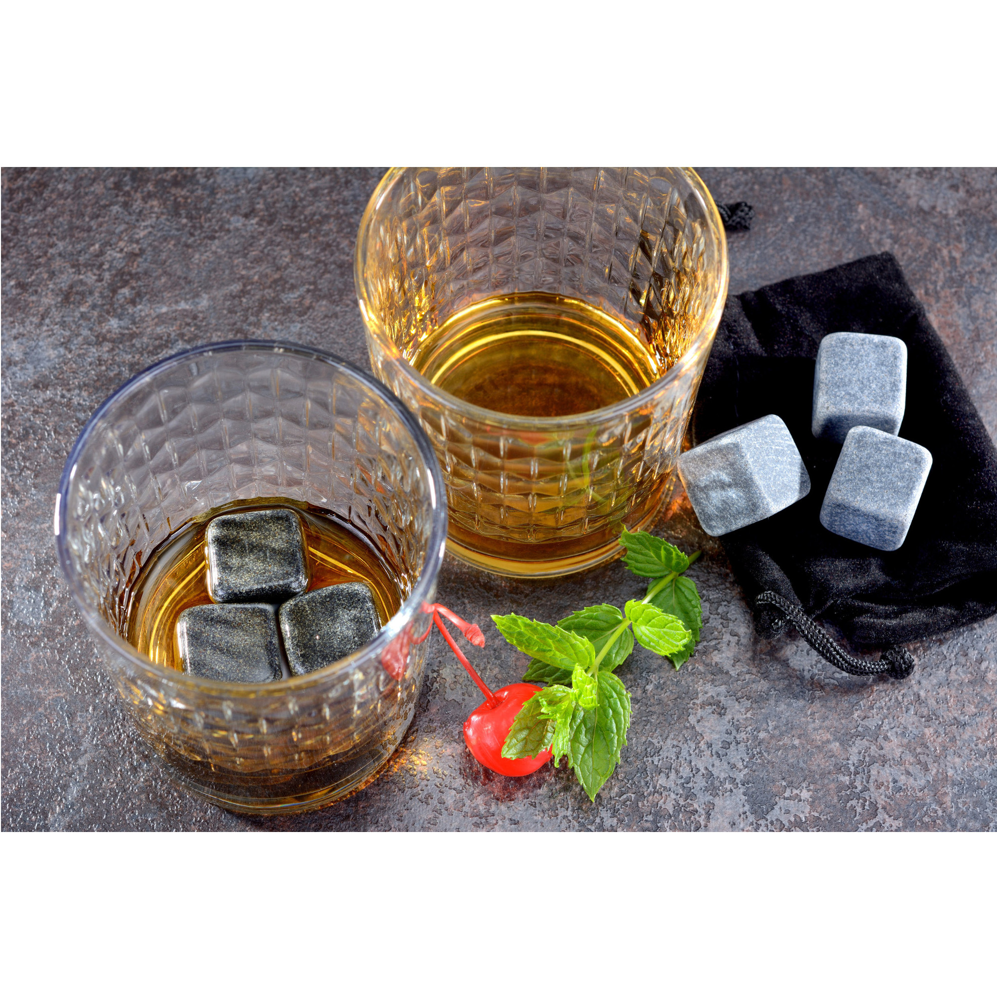 Whisky-Steine aus Granit, 6 Stück im Beutel
