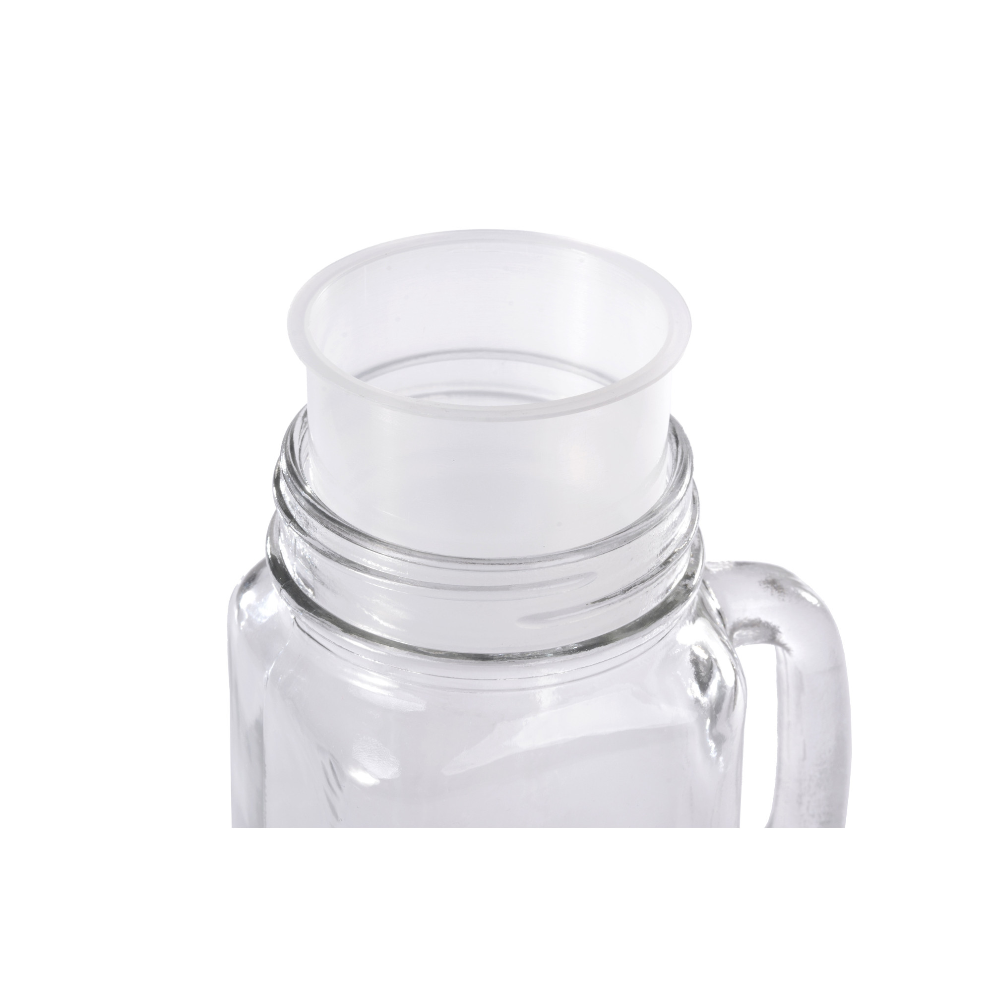 Henkel-Trinkglas mit Deckel und Strohhalm 4 Stück inkl. 6 Kunststoffbechern