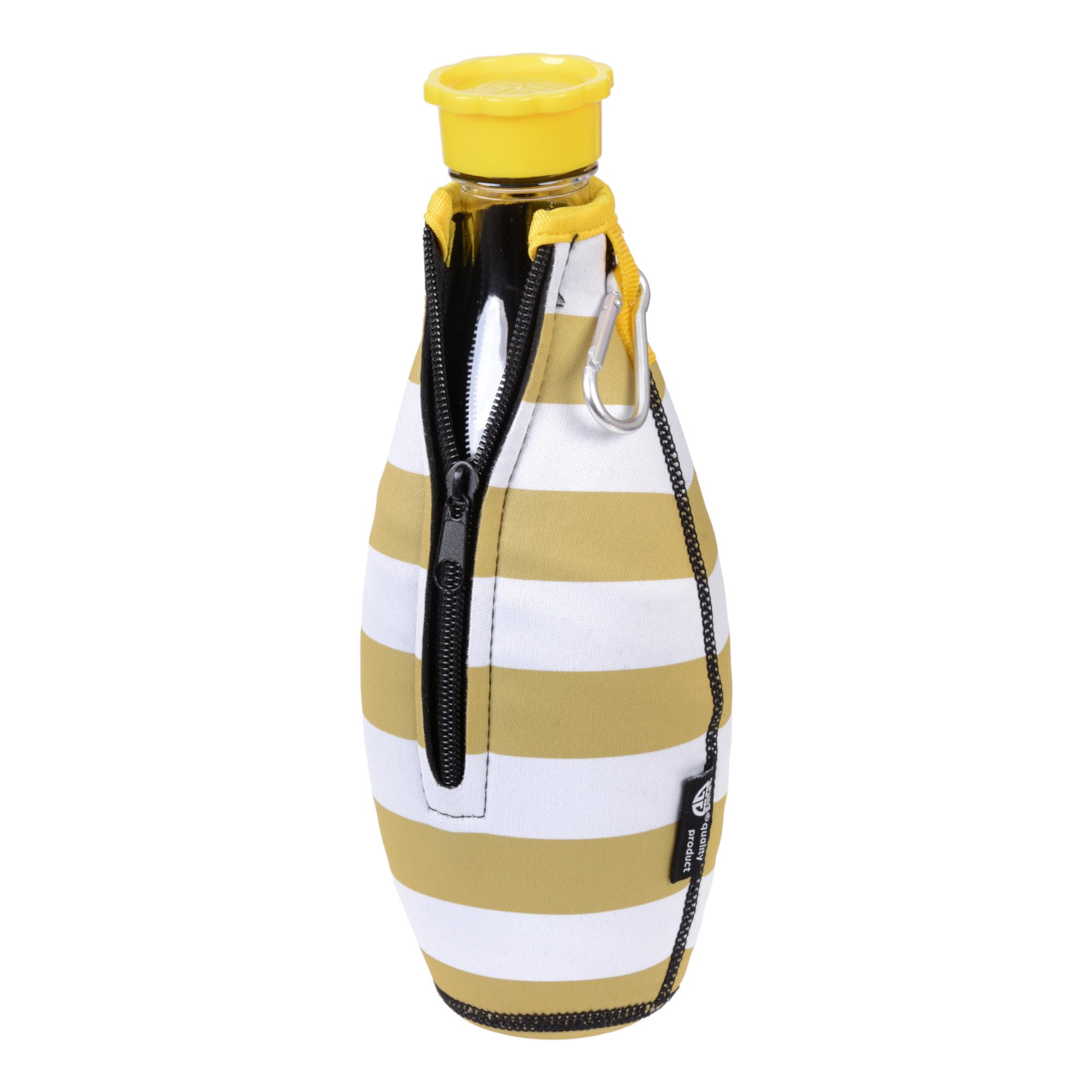 Flaschenhülle für Sodastream-Glasflaschen, Neopren, weiß/hellgelb