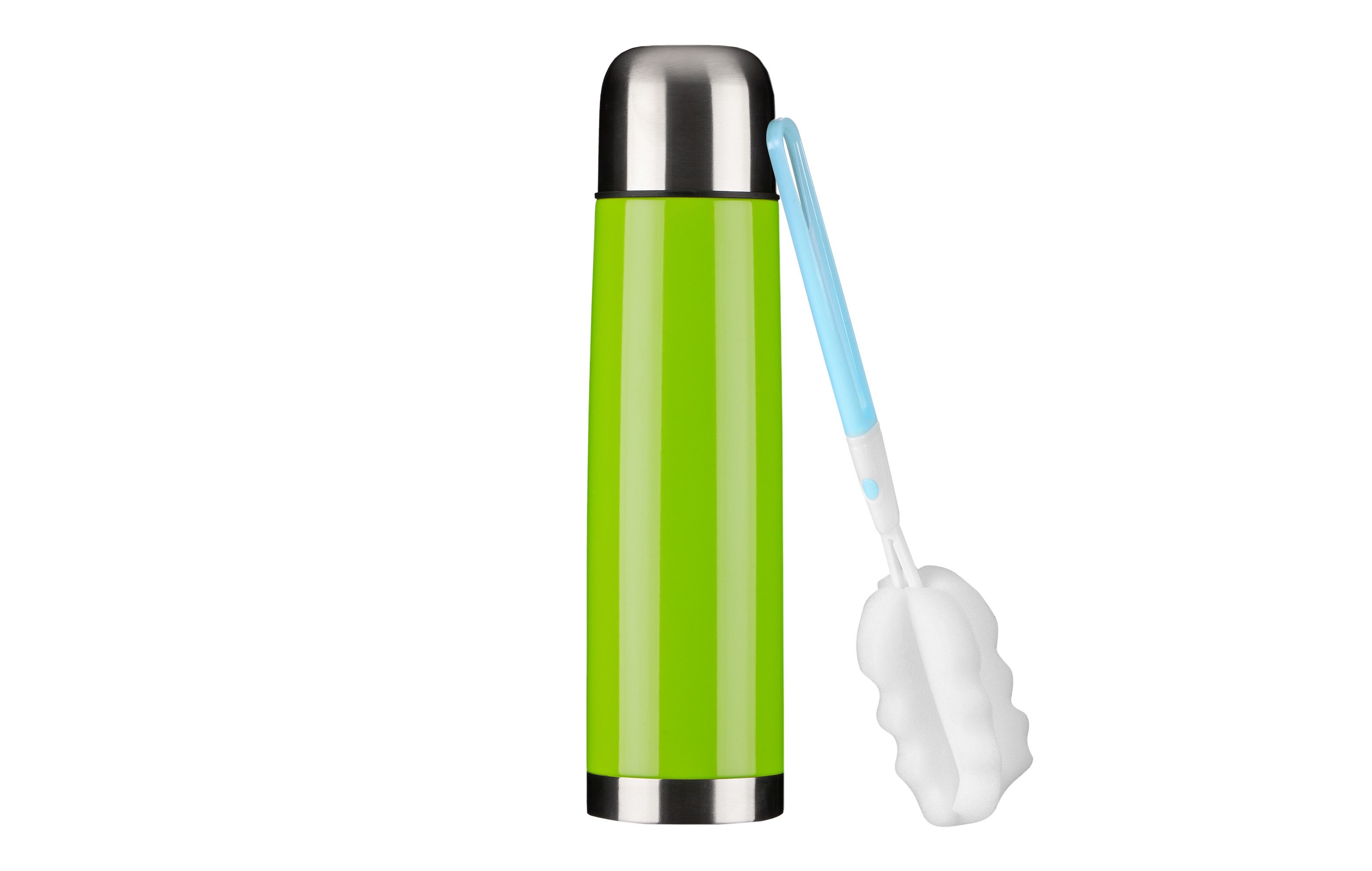 Isolierflasche inkl. Reinigungsbürste, 1 Liter, mit Drehverschluss, grün