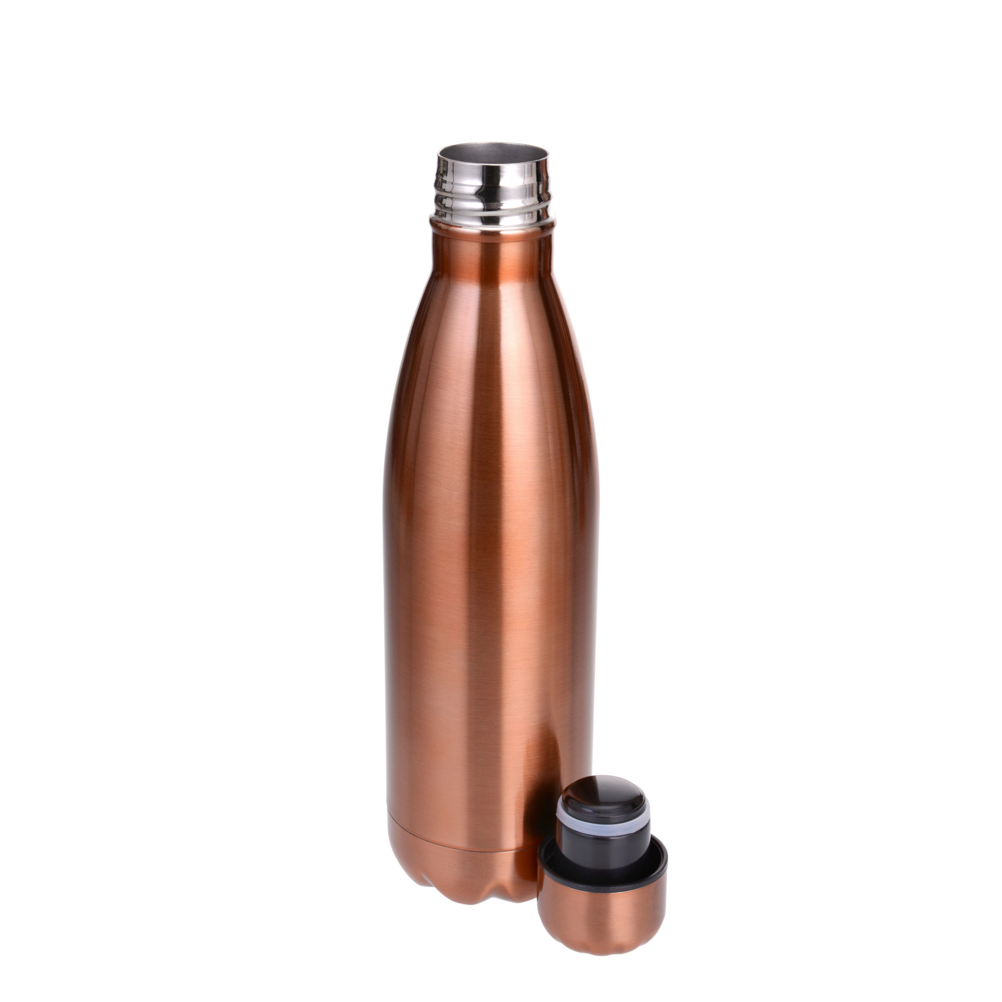 Thermosflasche, 500 ml, Edelstahl, Kohlensäure geeignet, kupferfarbig, 500  ml
