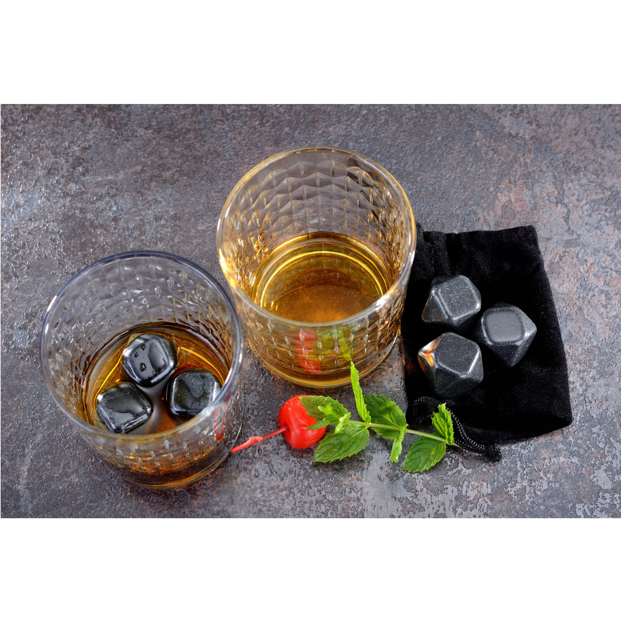 Whisky-Steine aus Marmor, 6 Stück im Beutel