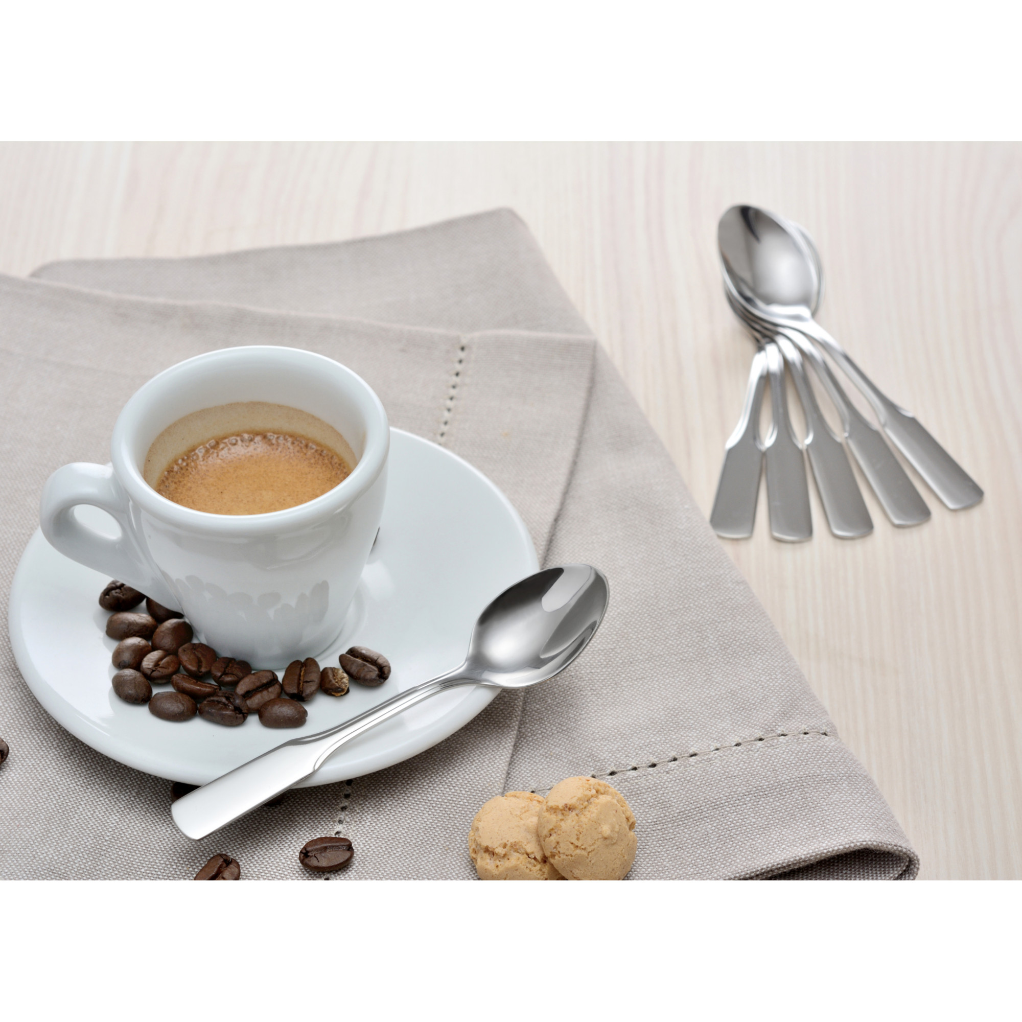 Espresso- Mokkalöffel 6 Stück, Serie SPATEN aus Edelstahl