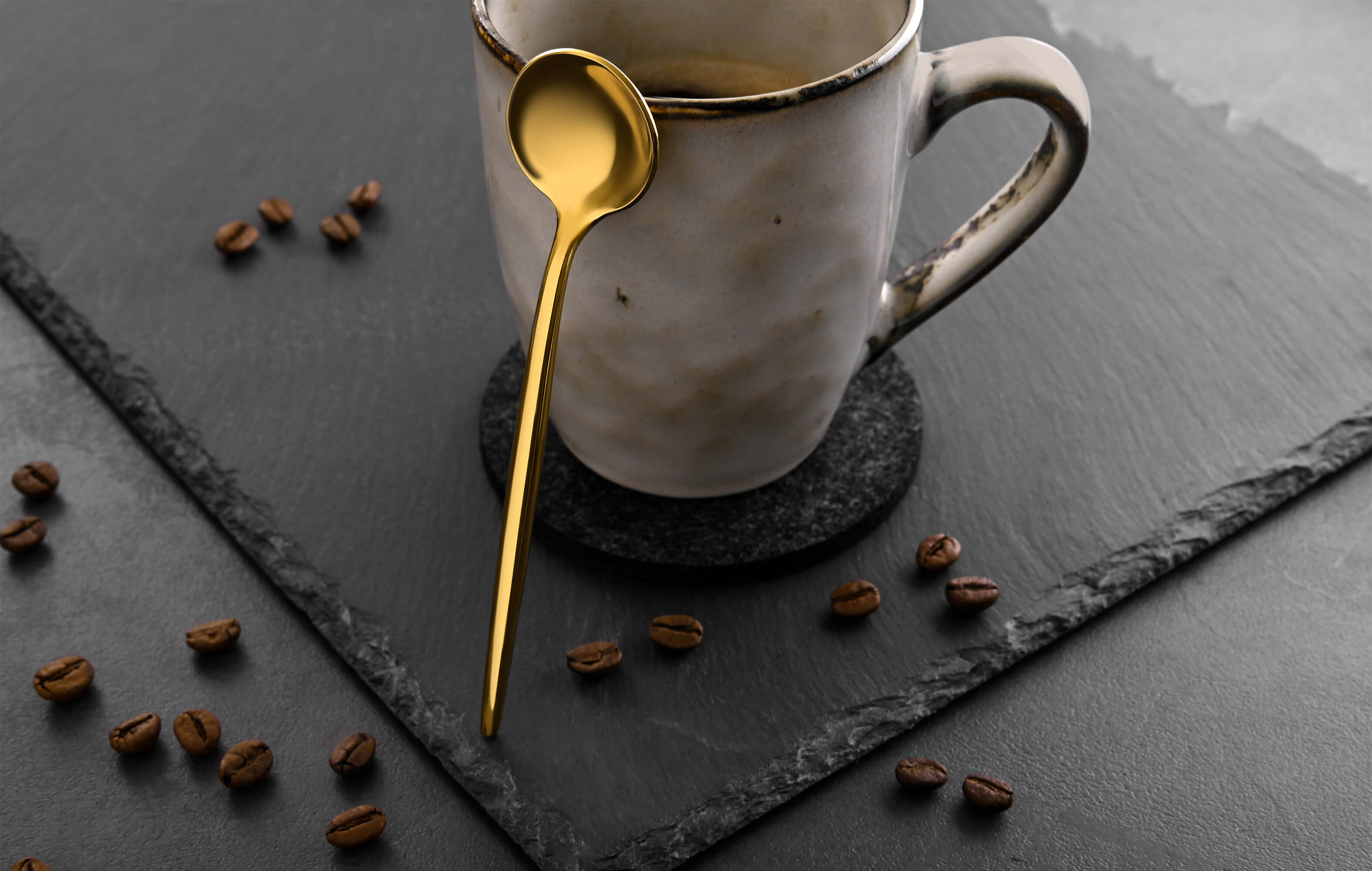 Kaffeelöffel Provence, 6-teilig, gold, Edelstahl 