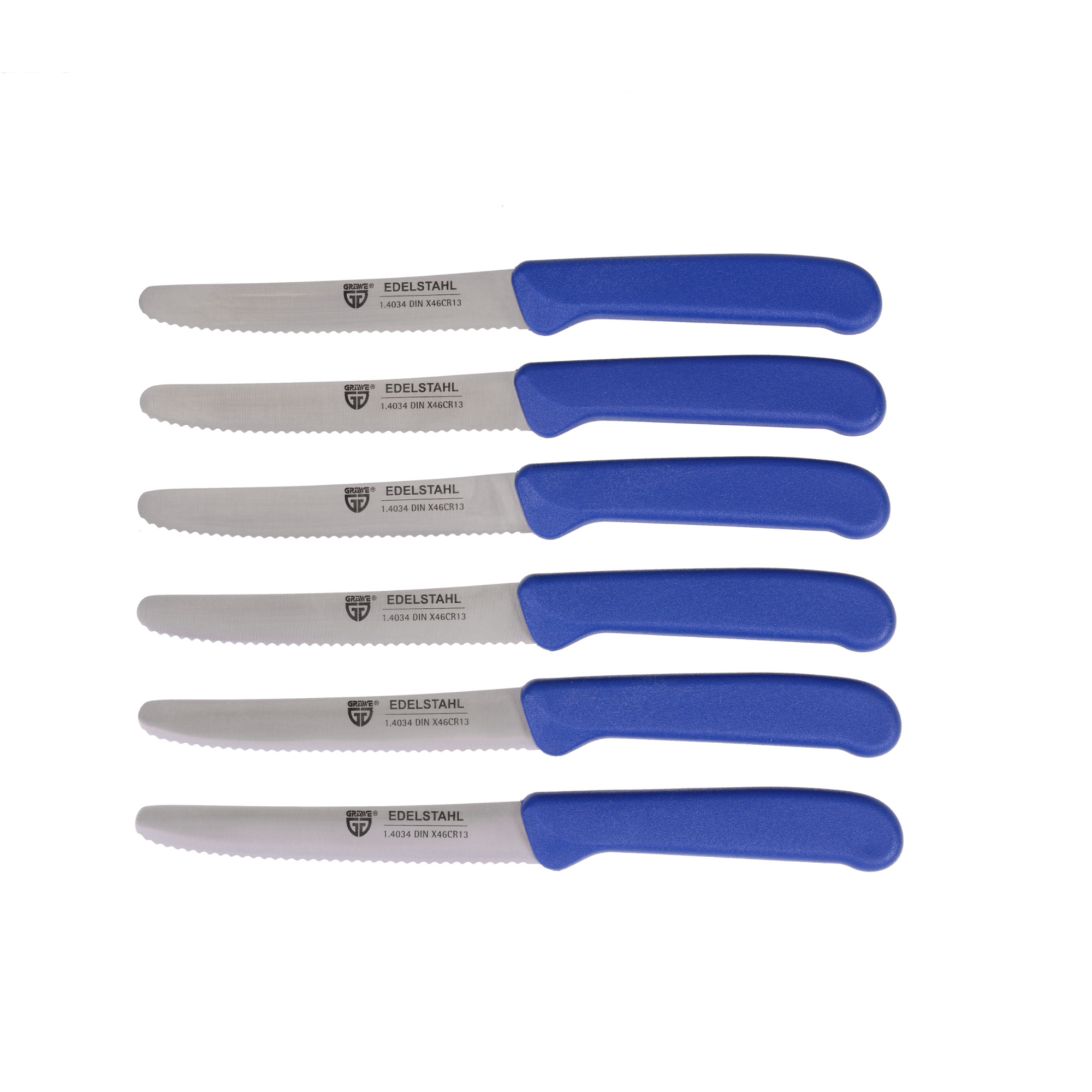 Magnet-Messerhalter Bambus klein mit Brötchenmessern blau
