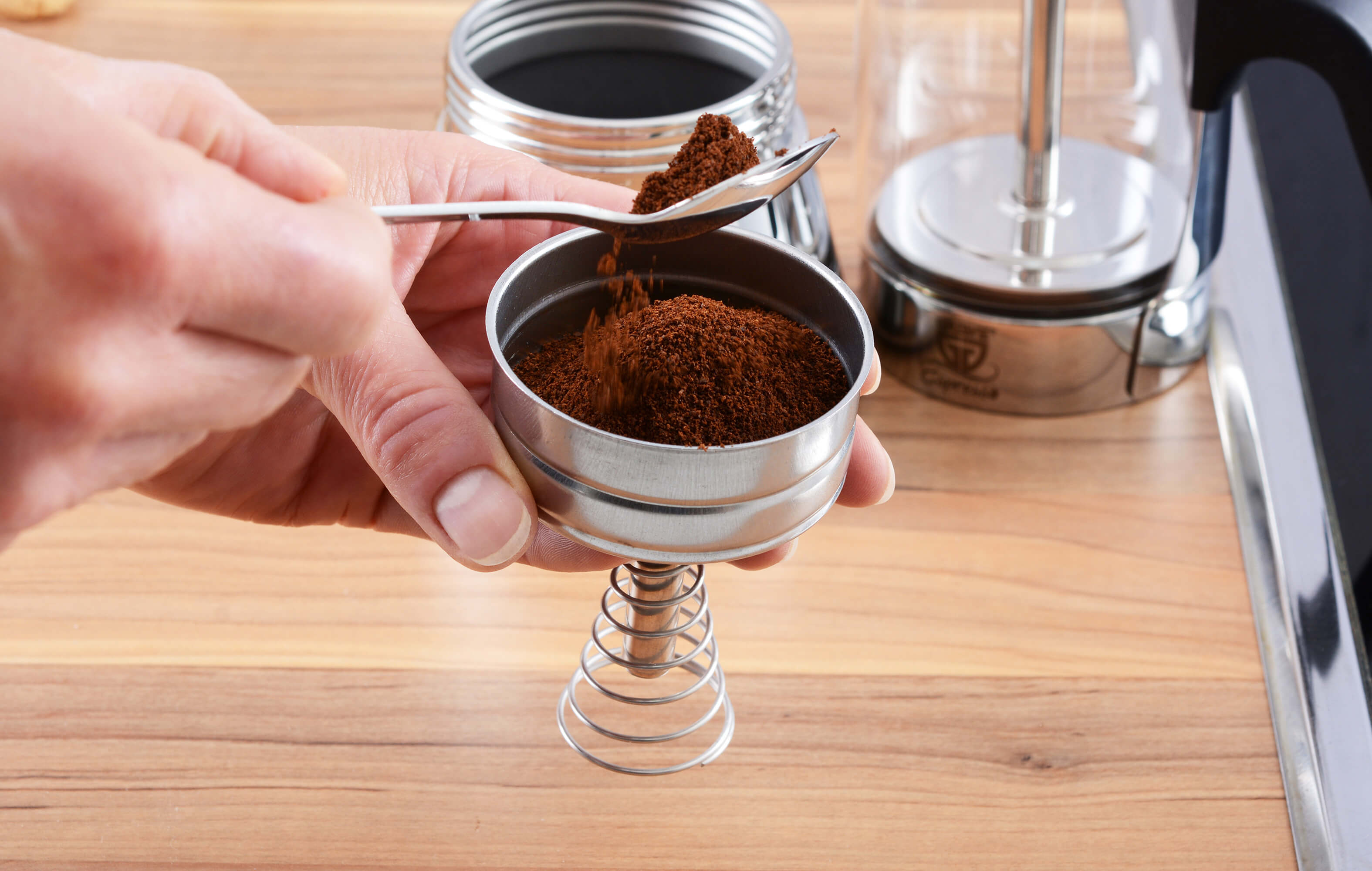 Espressokocher mit Glaskanne, 6 Tassen, Induktionsherd geeignet