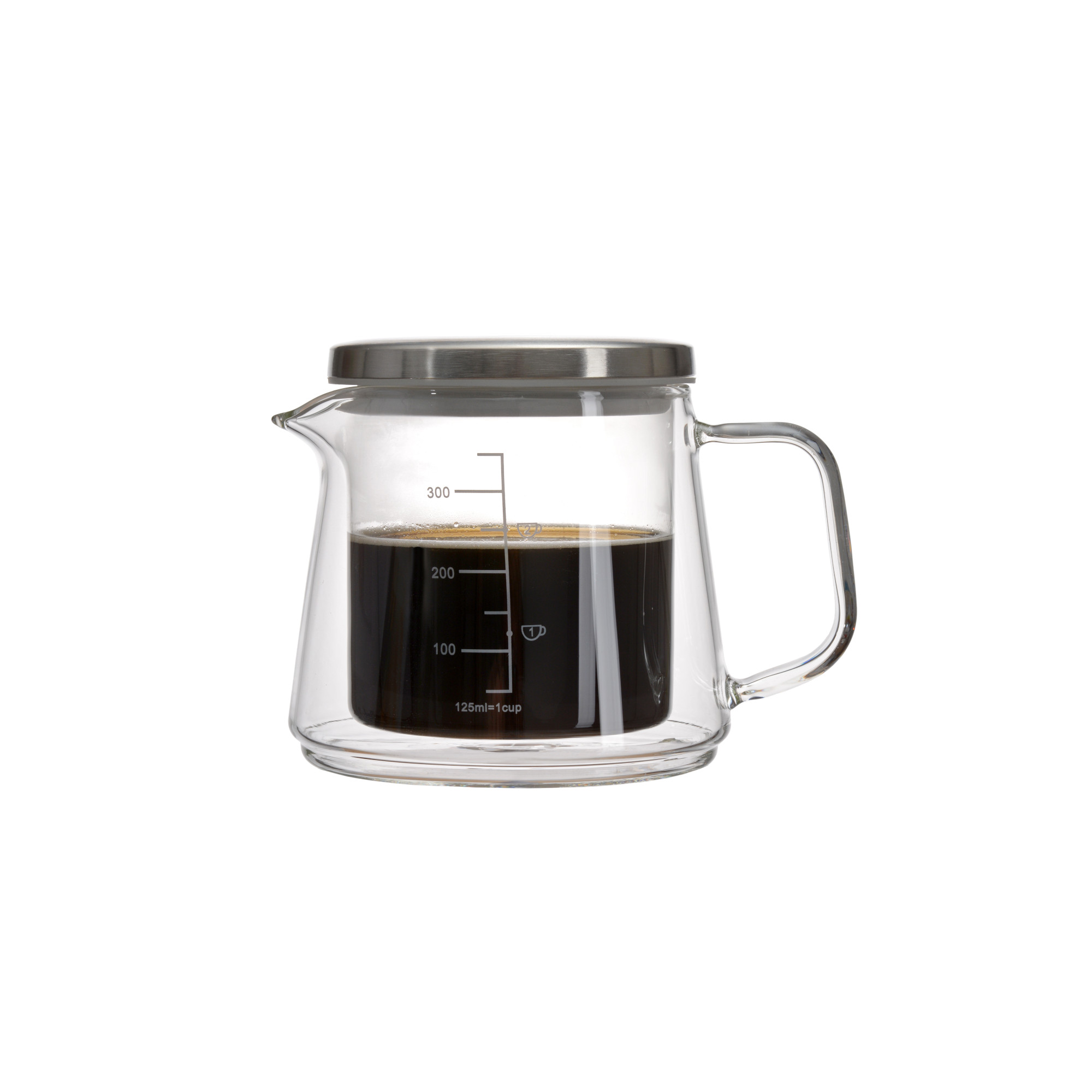 Kaffeebereiter aus Borosilikat-Hartglas mit Edelstahl-Dauerfilter