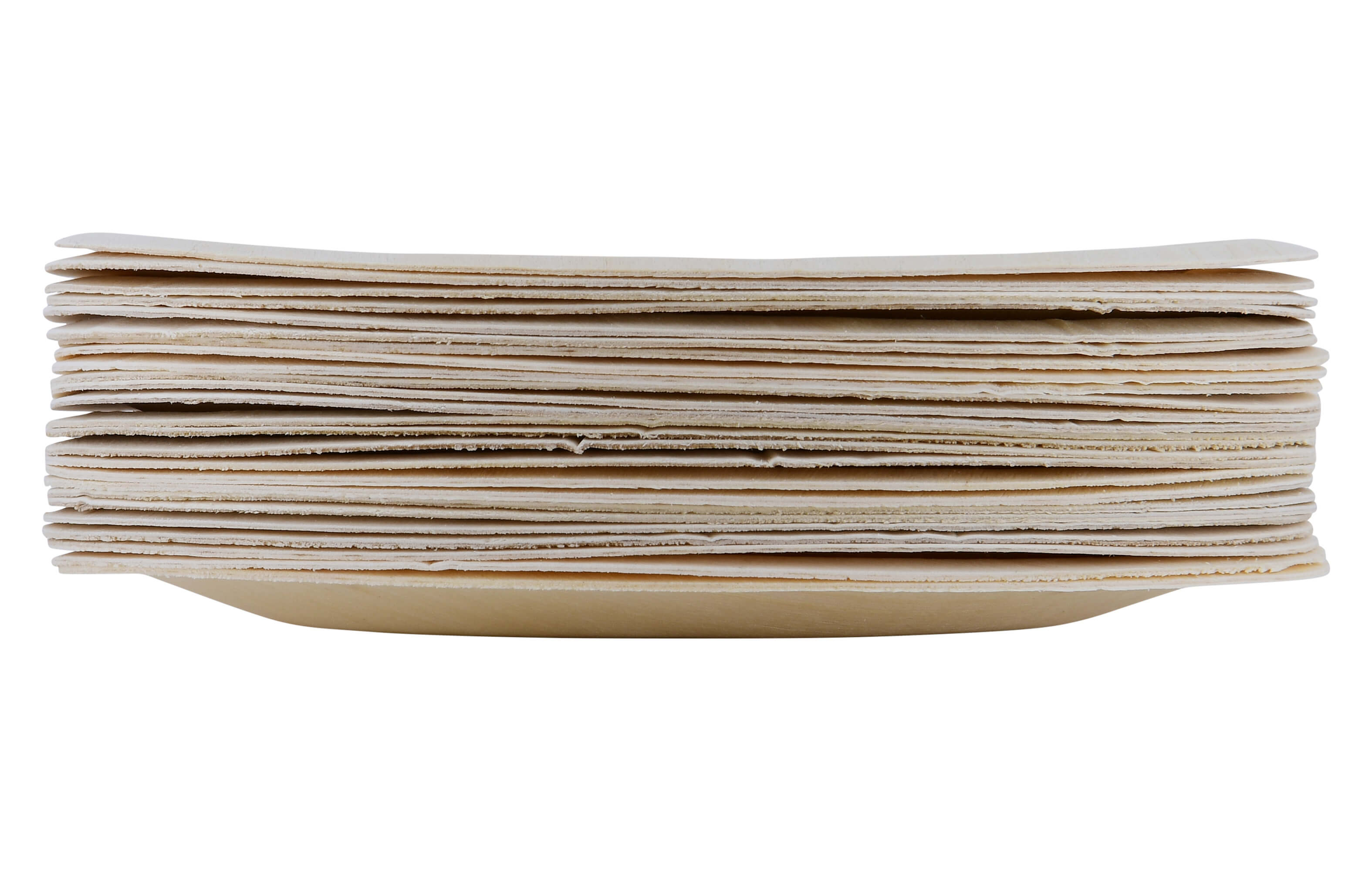 Runde Einwegteller aus Holz, 25 Stück, 15 cm, unbehandelt